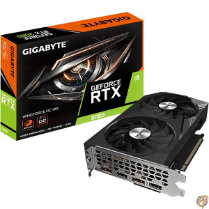 GIGABYTE GeForce RTX 3060 WINDFORCE OC 12G (rev. 2.0) �O���t�B�b�N�X�J�[�h�A2X WINDFORCE�t�@���A12GB 192�r�b�gGDDR6�AGV-N3060WF2OC-12GD Rev2.0�r�f�I�J�[�h�B