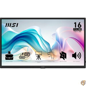 msi Pro MP165 E6 �|�[�^�u�����j�^�[ 15.6�C���` FHD IPS 1080p USB Type-C Mini-HDMI �X�s�[�J�[���� PC Mac PS5 PS4 Xbox Mobile ���^���O���[