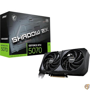 MSI Gaming RTX 5070 12G Shadow 2X OC �O���t�B�b�N�X�J�[�h(12GB GDDR7�A192�r�b�g�A���ɂ̃p�t�H�[�}���X:2557MHz�ADisplayPort x3 2.1a�AHDMI 2.1b�ANVIDIA Blackwell Architecture)