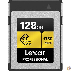 Lexar 128GB �v���t�F�b�V���i�� CFexpress Type B �������[�J�[�h GOLD�V���[�Y �ő�1,750MB/�b�̓ǂݎ�� raw 8K�r�f�I�^�� PCIe 3.0 ����� NVMe (LCXEXPR128G-RNENG) �Ή�