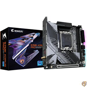 GIGABYTE B760I AORUS PRO (LGA 1700/ B760/ Mini-ITX/ DDR5/ Dual M.2/ PCIe 4.0/ USB 3.2 Gen2X2 Type-C/WiFi 6E/Intel 2.5GbE LAN/Q-Flash Plus/�}�U�[�{�[�h)�B