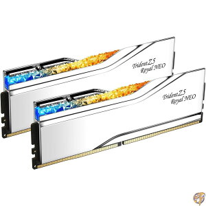 G.SKILL Trident Z5 Royal Neo�V���[�Y (AMD Expo) DDR5 RAM 48GB (2x24GB) 8000MT/s CL40-48-48-128 1.40V �f�X�N�g�b�v�R���s���[�^������ UDIMM - �V���o�[ (F5-8000J4048G24GX2-TR5NS)