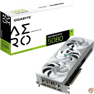 GIGABYTE GeForce RTX 5080 AERO OC SFF 16G �O���t�B�b�N�J�[�h WINDFORCE ��p�V�X�e�� 16GB 256�r�b�g GDDR7 GV-N5080AERO OC-16GD �r�f�I�J�[�h �f�X�N�g�b�v�Ή�