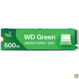 Western Digital 500GB WD Green SN350 NVMe ����SSD �\���b�h�X�e�[�g�h���C�u - Gen3 PCIe, M.2 2280, �ő�2,400MB/�b WDS500G2G0C