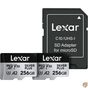 Lexar 256GB (2���p�b�N) �v���t�F�b�V���i���V���o�[�v���X �}�C�N��SD�J�[�h UHS-I C10 U3 V30 �t��HD & 4K �ő�205/150MB/s microSDXC�������[�J�[�h �r�f�I�O���t�@�[�A�Q�[�}�[�p (LMSSIPL256G-B2ANU)