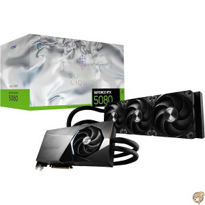 MSI Gaming RTX 5080 16G SUPRIM Liquid SOC�O���t�B�b�N�X�J�[�h (16GB GDDR7�A256�r�b�g�A���ɂ̃p�t�H�[�}���X:2760MHz�ADisplayPort x 3 2.1a�AHDMI 2.1b�ANVIDIA Blackwell Architecture)