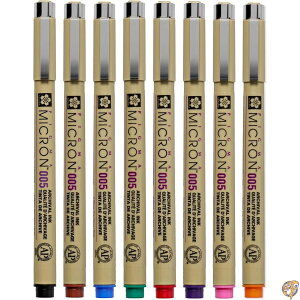 SAKURA Pigma Micron 005 8�F�Z�b�g �����痿 �C���X�g�p - �A�[�e�B�X�g�A�N���t�g�ADIY�M�t�g�v���W�F�N�g�ւ̃z���f�[�M�t�g