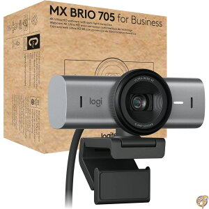 Logitech MX Brio 705 �r�W�l�X�p 4K �E�F�u�J���� �������␳ Ultra HD �����t���[�~���O �V���[���[�h USB-C Microsoft Teams�AZoom�AGoogle Meet�Ή� - �O���t�@�C�g, 960-001529
