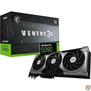 msi Gaming RTX 5090 32G Ventus 3X OC �O���t�B�b�N�X�J�[�h (32GB GDDR7�A512�r�b�g�A���ɂ̃p�t�H�[�}���X:2452MHz�ADisplayPort x3 2.1a�AHDMI 2.1b�ANVIDIA Blackwell Architecture)