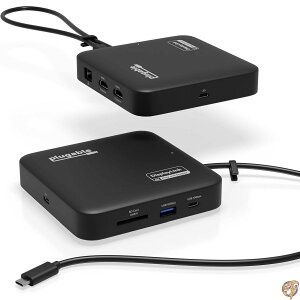 Plugable 7-in-1 USB-C �h�b�L���O�X�e�[�V���� �f���A�� HDMI �Ή��AWindows�AMac �V�X�e���p - USB4 Thunderbolt �܂��� �|�[�g�ڑ��A100W PD�AHDMI x2�AUSB-C x1�A�M�K�r�b�g�E�C�[�T�l�b�g x1�AUSB 3.0 x1�ASD �J�[