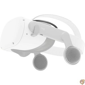 Logitech Chorus VR �I�t�C���[�w�b�h�Z�b�g Meta Quest 2�p �Q�[����VR�t�B�b�g�l�X�p�Ƀf�U�C�� �y�� �I�[�v���G�A�̗Տꊴ���ӂ��I�[�f�B�I �t���b�v����~���[�g�� USB-C�p�X�X���[ �z���C�g
