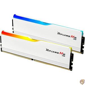 G.SKILL Ripjaws M5 RGB�V���[�Y DDR5 RAM (Intel XMP 3.0 & AMD Expo) 32GB (2x16GB) 5200MT/s CL40-40-83 1.10V �f�X�N�g�b�v�R���s���[�^������ U-DIMM - �}�b�g�z���C�g (F5-5200J4040A16GX2-RM5RW)