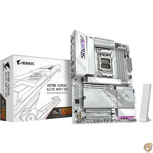 GIGABYTE X870E AORUS Elite WIFI7 ICE AMD AM5 LGA 1718 �}�U�[�{�[�h�AATX�ADDR5�A4X M.2�APCIe 5.0�AUSB4�AWIFI7�A2.5GbE LAN�AEZ���b�`�B