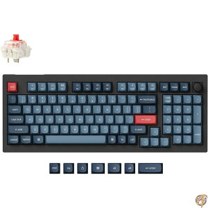 Keychron V5 Max �J�X�^�����C�����X���J�j�J���Q�[�~���O�L�[�{�[�h (�e���L�[�t�� 96%���C�A�E�g QMK/VIA�Ή� 2.4GHz/Bluetooth 5.1/�L���ڑ� RGB�o�b�N���C�g �z�b�g�X���b�v�Ή� Gateron Red Switch���� Mac/W