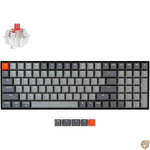 Keychron K4 96%���C�A�E�g 100�L�[ ���C�����X�EBluetooth 5.1/�L�� USB ���J�j�J���Q�[�~���O�L�[�{�[�h (Keychron Super Red�X�C�b�` �z���C�gLED�o�b�N���C�g N�L�[���[���I�[�o�[�Ή� Mac/Windows�Ή�) Versio