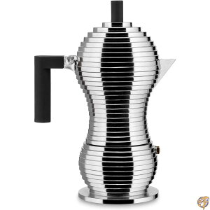 Alessi Pulcina MDL02/6BFM, �f�U�C�i�[�Y �G�X�v���b�\�R�[�q�[���[�J�[, �n���h���E�m�u�FPA����, �{�́F�����A���~�j�E���� (IH�Ή�) , 6�J�b�v�p, �u���b�N