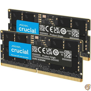 Crucial �m�[�gPC�p���݃����� 32GB(16GBx2��) DDR5 4800MT/s(PC5-38400) CL40 SODIMM 262pin CT2K16G48C40S5