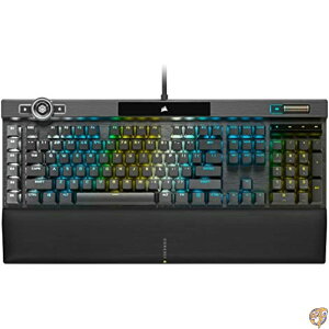 Corsair K100 RGB ���J�j�J���Q�[�~���O�L�[�{�[�h - Cherry MX Speed �V���o�[ �L�[�X�C�b�` PBT �_�u���V���b�g�L�[�L���b�v Elgato Stream Deck��iCUE�Ή� QWERTY NA ���C�A�E�g �u���b�N