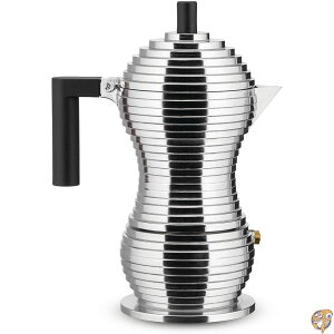 Alessi Pulcina MDL02/3BFM �f�U�C�i�[ �G�X�v���b�\�R�[�q�[���[�J�[ �n���h���ƃm�u PA�� �����A���~�j�E�� IH�R�����p 3�J�b�v �u���b�N