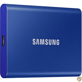 【300円クーポン配信】SAMSUNG (サムスン) T7 1TB ポータブル SSD 最大1,050MB/秒 USB 3.2 Gen2 ゲーム用 学生用 専門職用 外付け ソリッドステートドライブ (MU-PC1T0H/AM) ブルー
