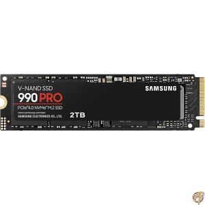 Samsung 990 PRO M.2 NVMe SSD (MZ-V9P2T0BW), 2 TB, PCIe 4.0, �ő�Ǎ�7,450 MB/s�A�ő发��6,900 MB/s�A�����^SSD�A�Q�[�~���O�E����ҏW�����A�u���b�N