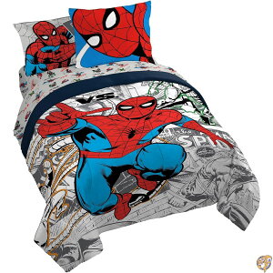 Jay Franco Marvel Spider-Man �X�p�C�_�[�}�� VS �N�C�[���T�C�Y 7�_�Q��Z�b�g JF42450 ���o�[�V�u���|���z�c�E�V�[�c�E���J�o�[ �}�C�N���t�@�C�o�[