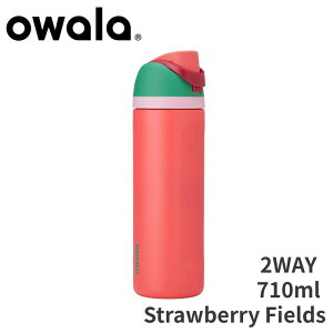 Owala FreeSip �X�e�����X�� �E�H�[�^�[�{�g�� ��710ml Strawberry Fields �s���N ���b�h �X�g���[�t�� �^��f�M �ۗ�24���� �I���� ���� �X�|�[�c �W�� BPA�t���[