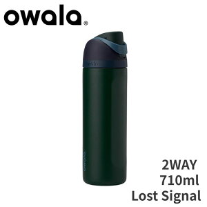 Owala FreeSip �X�e�����X�� �E�H�[�^�[�{�g�� ��710ml Lost Signal �O���[ �u���b�N �X�g���[�t�� �^��f�M �ۗ�24���� �X�|�[�c �W�� BPA�t���[ �I���� ����