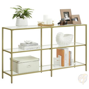 �y�N�[�|���z�M���zVASAGLE ���@�T�O�� �R���\�[���e�[�u�� ����130cm 3�i�I �K���X�e�[�u�� �X���� ���փe�[�u�� �\�t�@�e�[�u�� ���^���t���[�� �����K���X �S�[���h ���� �V���� �C�O�Ƌ�