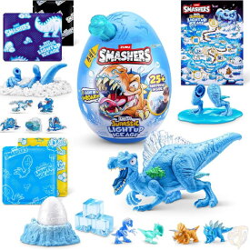 ZURU スマッシャーズ Smashers 恐竜 メガ ジュラシック ライトアップ アイスエイジ スピノサウルス 巨大卵 25種類以上のサプライズ スライム 恐竜のおもちゃ 男の子 知育玩具 光る 吠える ギフト 誕生日 クリスマス 約0.8kg 約30cm