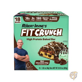 【5日最大1500円クーポン】FITCRUNCH フィットクランチ プロテインバー 16g タンパク質 ミント チョコレート チップ 46g 18 本入り お菓子 個包装 小袋 小分け まとめ買い 大量