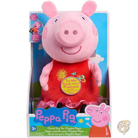 【クーポン配信中】ペッパピッグ 笑うぬいぐるみ 9インチ 23cm ぬいぐるみ 人形 音楽とサウンド付き 笑い声と鼻息 3歳以上の子供用おもちゃ Just Play ジャストプレイ