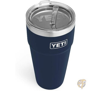 YETI イエティー ランブラー タンブラー 26オンス 770ml ストローカップ 真空断熱 ステンレススチール ストロー蓋付き ネイビー