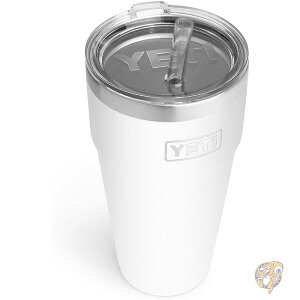 YETI イエティー ランブラー タンブラー 26オンス 770ml ストローカップ 真空断熱 ステンレススチール ストロー蓋付き ホワイト