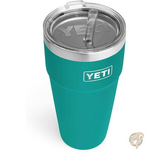 YETI イエティー ランブラー タンブラー 26オンス 770ml ストローカップ 真空断熱 ステンレススチール ストロー蓋付き アキファーブルー