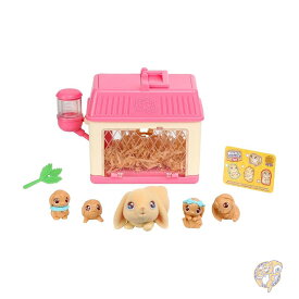 リトルライブペット Little Live Pets ママサプライズミニ 小屋の中で小さなウサギに餌をあげて育ててママになろう! 2から4匹の赤ちゃん アクセサリー付き おもちゃ ごっこ遊び