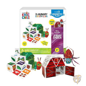 オンエリック・カール はらぺこあおむし & ボーナス ビジー・ビジー・スパイダー プレイセット マグネット式組み立て玩具 教育 STEM モンテッソーリツール マグネット式タイル 3歳以上向け 2