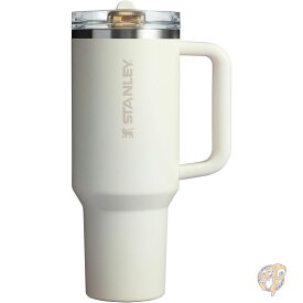 STANLEY スタンレー タンブラー Quencher ProTour フリップストロータンブラー 漏れ防止蓋付き ストローとハンドル内蔵 旅行用カップホルダー対応 断熱ステンレススチールカップ BPAフリー 40オンス 1.18L クリーム