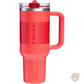 STANLEY スタンレー Quencher ProTour フリップストロータンブラー 漏れ防止蓋付き ストローとハンドル内蔵 旅行用カップホルダー対応 断熱ステンレススチールカップ BPAフリー 40オンス 1.18L ホットコーラルフェード