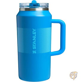 STANLEY スタンレー Quencher ProTour フリップストロータンブラー 漏れ防止蓋付き ストローとハンドル内蔵 旅行用カップホルダー対応 断熱ステンレススチールカップ BPAフリー 64オンス 1.89L アズールフェード