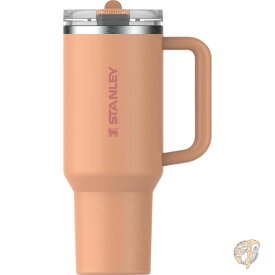 STANLEY スタンレー Quencher ProTour フリップストロータンブラー 漏れ防止蓋付き ストローとハンドル内蔵 旅行用カップホルダー対応 断熱ステンレススチールカップ BPAフリー 40オンス 1.18L オアシスアプリコット