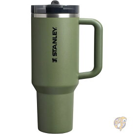 STANLEY スタンレー Quencher ProTour フリップストロータンブラー 漏れ防止蓋付き ストローとハンドル内蔵 旅行用カップホルダー対応 断熱ステンレススチールカップ BPAフリー 40オンス 1.18L ドライパインVRT