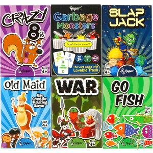 �y�ő�1000�~�N�[�|���z�L�b�Y�����J�[�h�Q�[�� Go Fish Crazy 8's Old Maid Slap Jack Garbage Monster War �V���v�� �y�����N���V�b�N�t�@�~���[ �e�[�u���Q�[�� 6�Z�b�g Regal Games ���[�K���Q�[�� �N���X�}