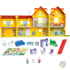 ペッパ ビッグ PEPPA PIG ペッパのビッグファミリーハウス プレイセット フィギュア3体 アクセサリー11個 2025年バージョン ベビーイーヴィー付き 3歳以上 女の子と男の子向け 就学前おもちゃ クリスマス