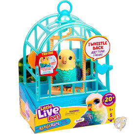 Little Live Pets リトルライブペット インディー バジー My Really Real Talking Bird Toy & Cage トーキング バード インタラクティブ 音声おもちゃ 20種類以上のサウンドと反応 5〜 子供向けトーキングおもちゃ クリスマス
