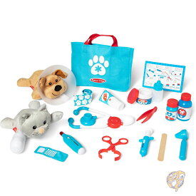 【ポイント3倍4日&5日】ペットの医者 獣医の診察 治療プレイセット 犬 猫 ぬいぐるみ ペットドクターキット アクセサリー付き 24ピース 動物ドクタープレイセット 3歳以上 女の子 男の子向け 幼稚園おもちゃ おもちゃ Melissa & Doug メリッサ＆ダグ クリスマス