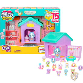 リトルライブペット Little Live Pets ドッグハウス プレイセット ママサプライズファミリー パピーパーティーパック ミニコレクション 子犬 15匹 折りたたみ式 ドッグプレイセット おもちゃギフト のお子様向け おもちゃ クリスマス