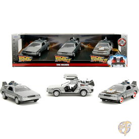 バック・トゥ・ザ・フューチャー 1:32スケール タイムマシン 3台パック ダイキャストカー 子供と大人向け おもちゃ ジェイダ Jada クリスマス