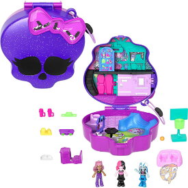 ポリーポケット Polly Pocket Monster High モンスターハイ プレイセット マイクロドール3体 アクセサリー10個付き 高校入学まで使える 収納付き コレクション用 旅行玩具 おもちゃ