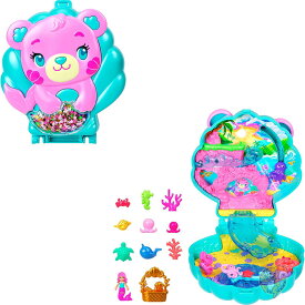 【クーポン配信中】ポリーポケット Polly Pocket 人形 プレイセット グリッターアイランドコンパクト マイクロマーメイド人形1体 海のペットとテーマ アクセサリー付き 旅行用おもちゃ おもちゃ